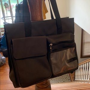 Zippered Black Tote Bag